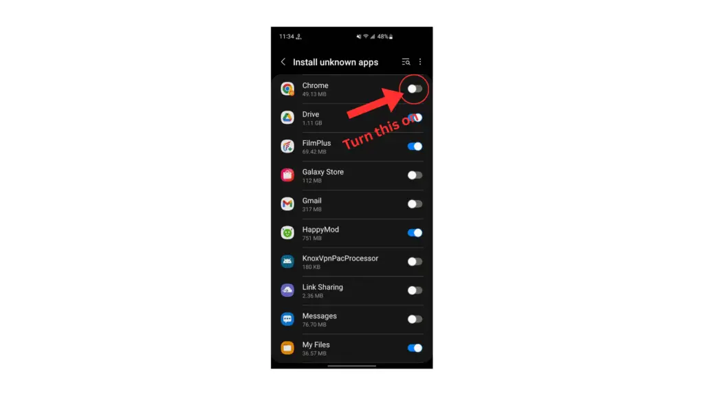 Unknown source turn on!so that flimplus apk can install